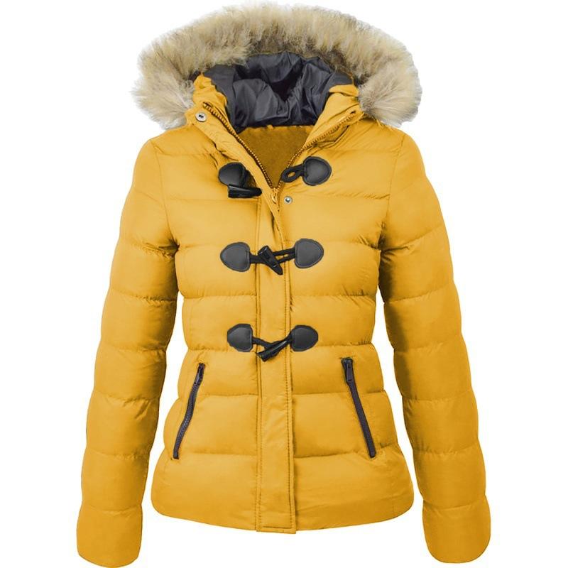 Lange Waterdichte puffer winterjas met bontkraag voor dames