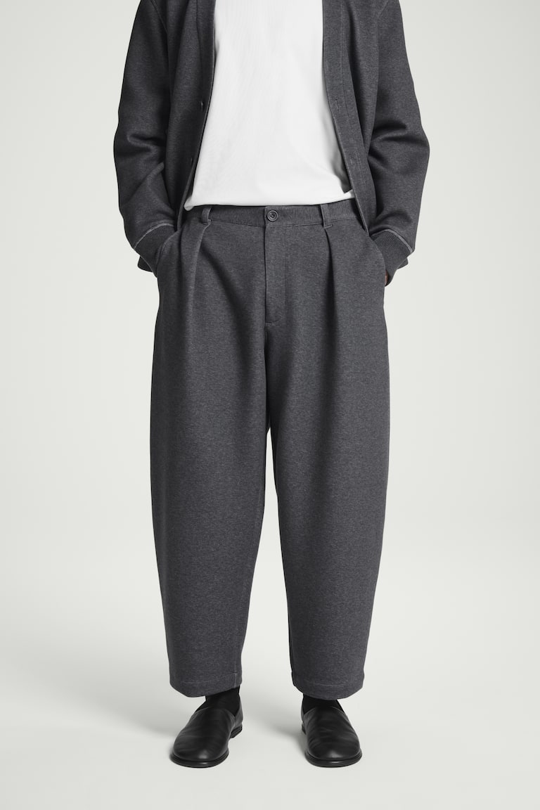 Melierte Pleated Stoffhose
