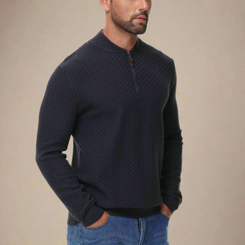 Troyer für den Herbst - Stilvolle Zip Pullover mit Bomberkragen für Herren