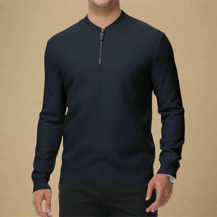 Troyer für den Herbst - Stilvolle Zip Pullover mit Bomberkragen für Herren