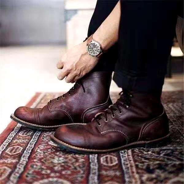 Retro Stiefel für den Herbst - Stilvolle Wasserdichte Schnürstiefel für Herren