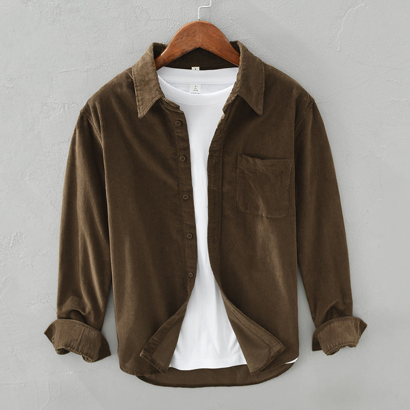 Cordhemd für den Herbst - Retro Casual Hemdjacke für Herren