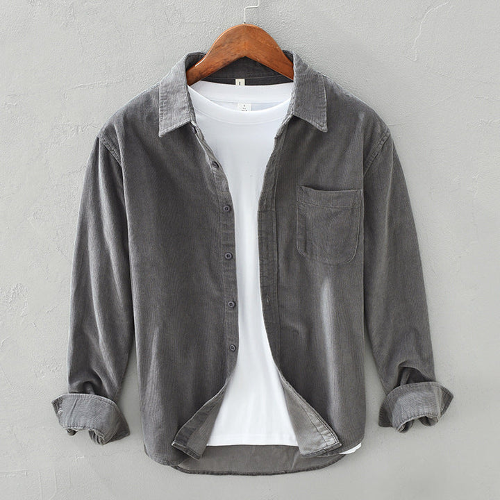 Cordhemd für den Herbst - Retro Casual Hemdjacke für Herren