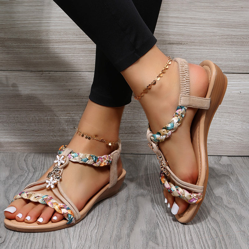 Cecile sandalen damen | Vintage Bohemian Modische Sandalen mit Farben