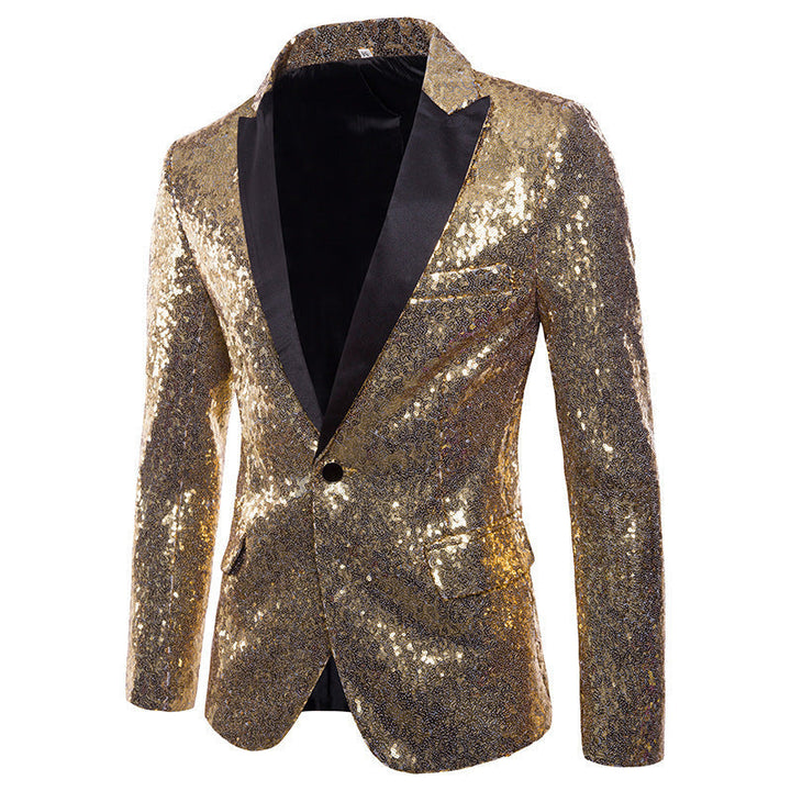 Glitzer Blazer für Feiern - Party Jacke mit Glitzernde Pailletten für Herren