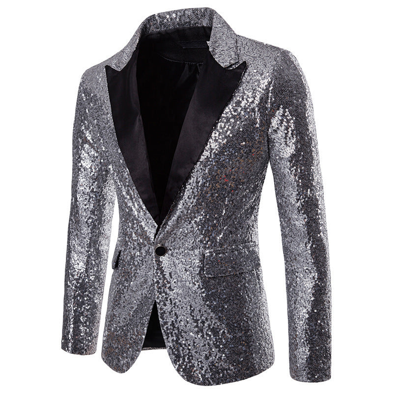 Glitzer Blazer für Feiern - Party Jacke mit Glitzernde Pailletten für Herren