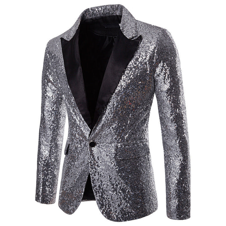 Glitzer Blazer für Feiern - Party Jacke mit Glitzernde Pailletten für Herren