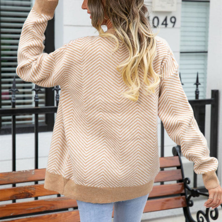 Strickjacke für Damen - Lässiger gestreifter Cardigan für den Sommer