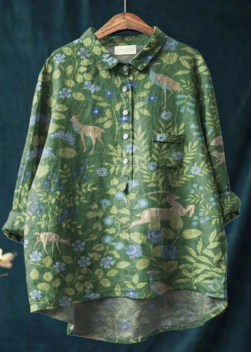 Tunika-Bluse für Damen - Longbluse mit Blumenmuster für den Sommer