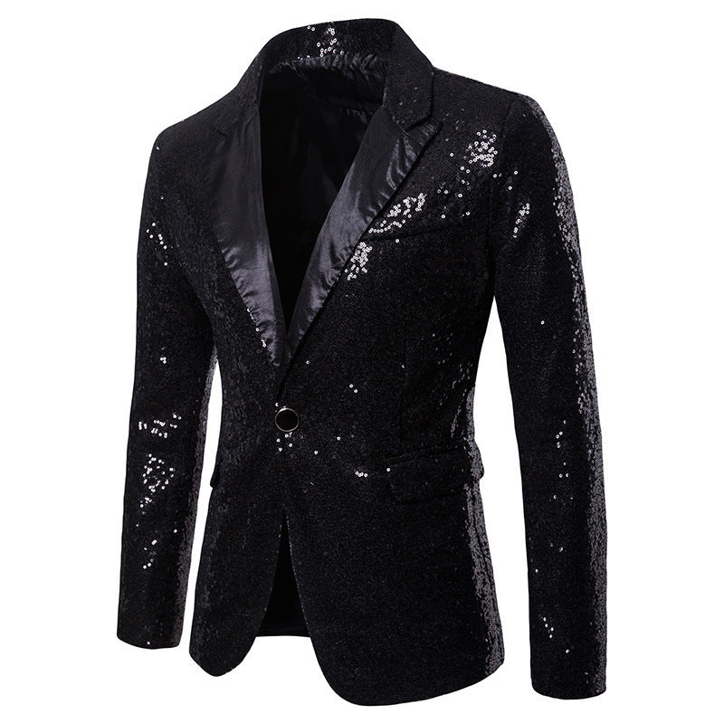 Glitzer Blazer für Feiern - Party Jacke mit Glitzernde Pailletten für Herren