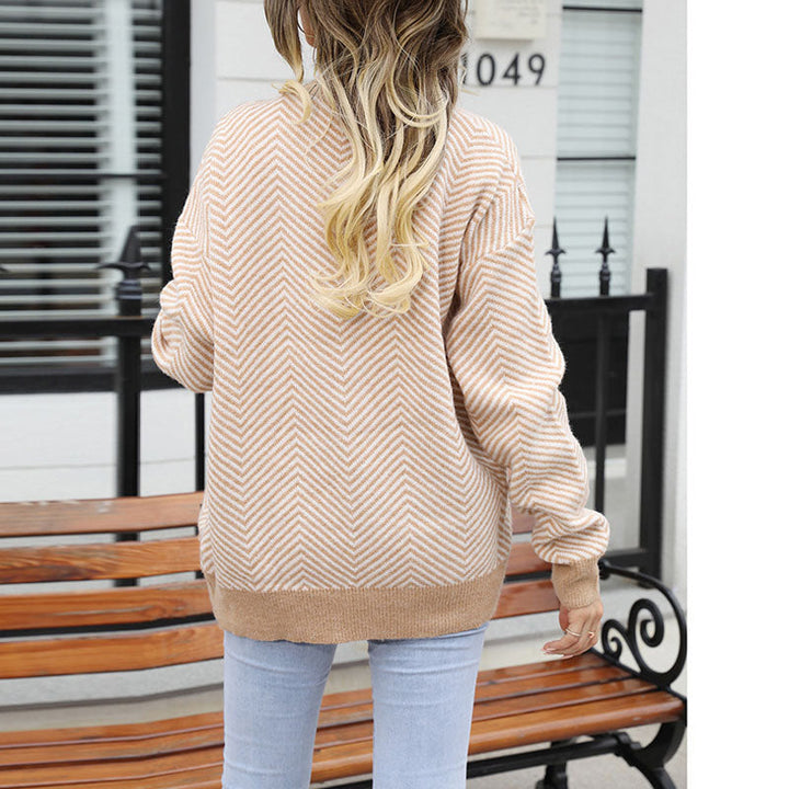 Strickjacke für Damen - Lässiger gestreifter Cardigan für den Sommer