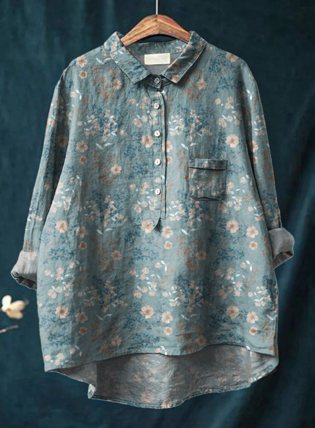 Tunika-Bluse für Damen - Longbluse mit Blumenmuster für den Sommer