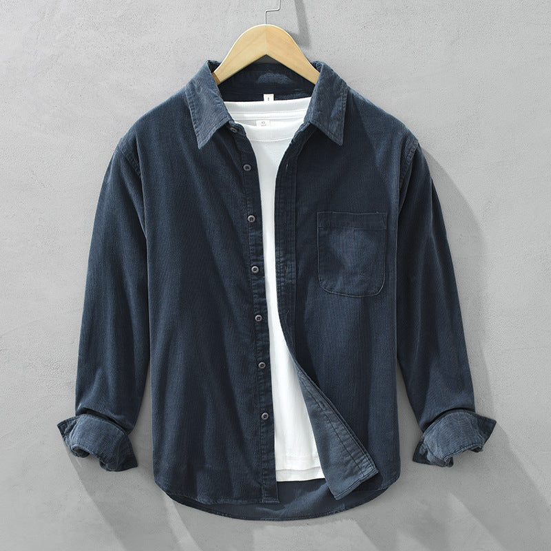 Cordhemd für den Herbst - Retro Casual Hemdjacke für Herren