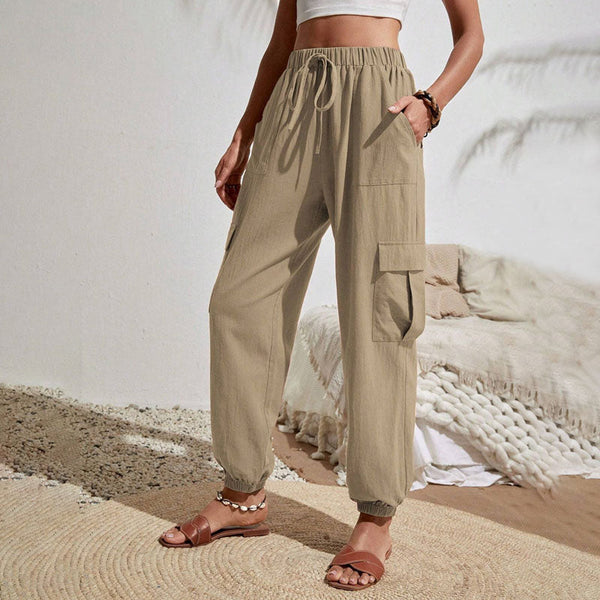 Amina leichte Cargohose | Farbige luftige sommerhosen damen