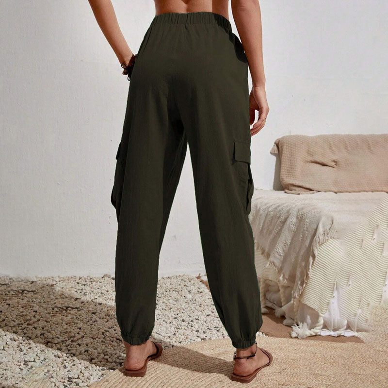 Amina leichte Cargohose | Farbige luftige sommerhosen damen