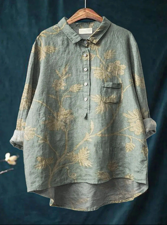 Tunika-Bluse für Damen - Longbluse mit Blumenmuster für den Sommer