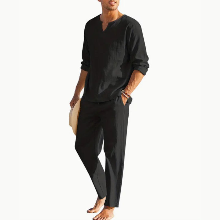 Zweiteiler für Herren - Leichtes Sommer-Set mit Hemd und Hose