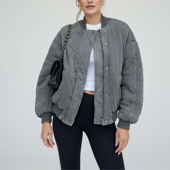 Gesteppte Oversize Bomberjacke für Damen – Kurze, leichte Steppjacke für den Übergang