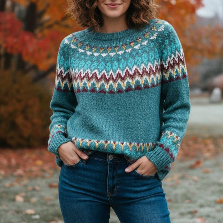 Norwegerpullover für Damen - Superweicher Nordic Strickpulli für den Winter