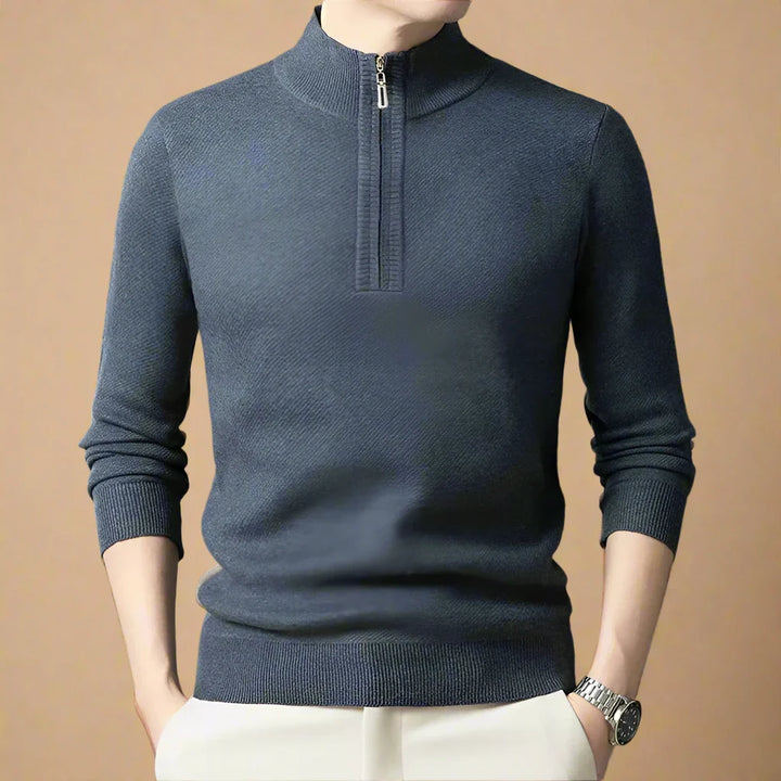 Troyer für den Herbst - Premium Strick Pullover mit Reißverschluss für Herren