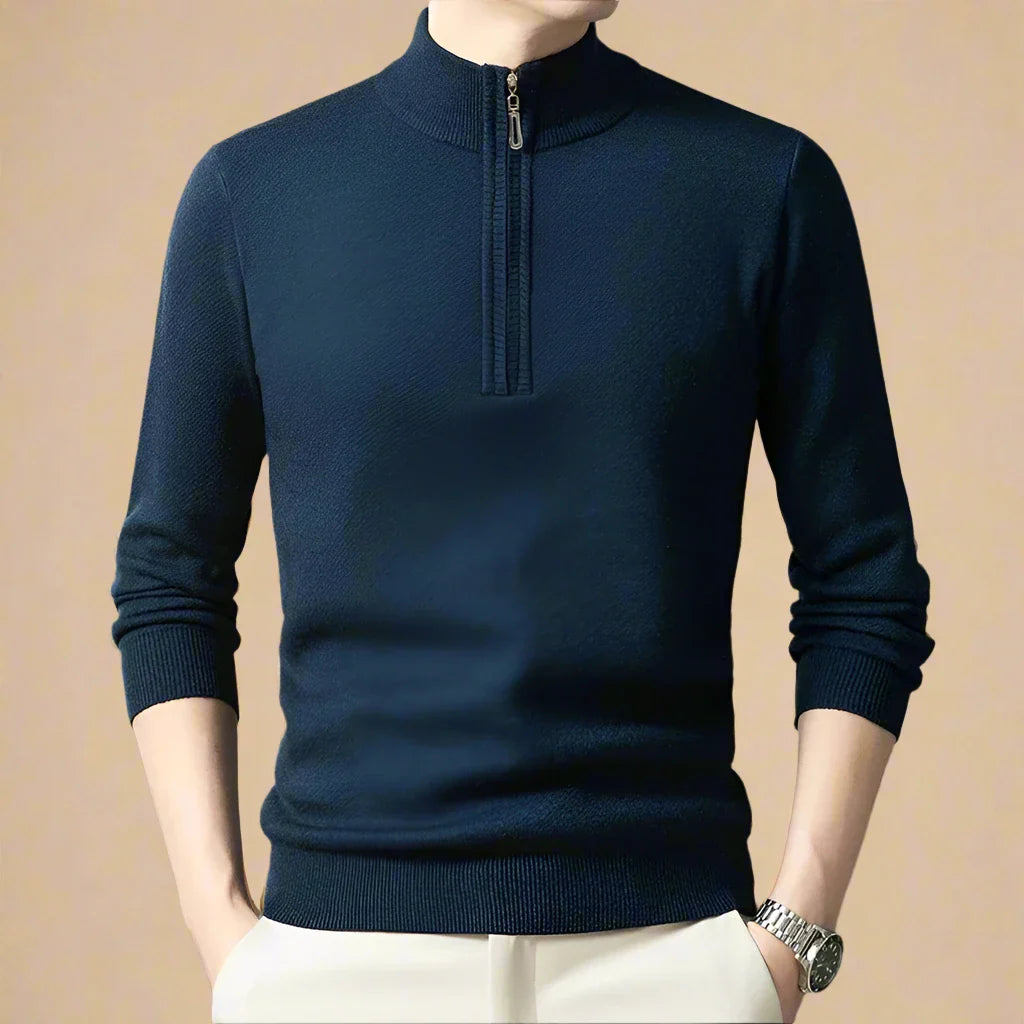 Troyer für den Herbst - Premium Strick Pullover mit Reißverschluss für Herren