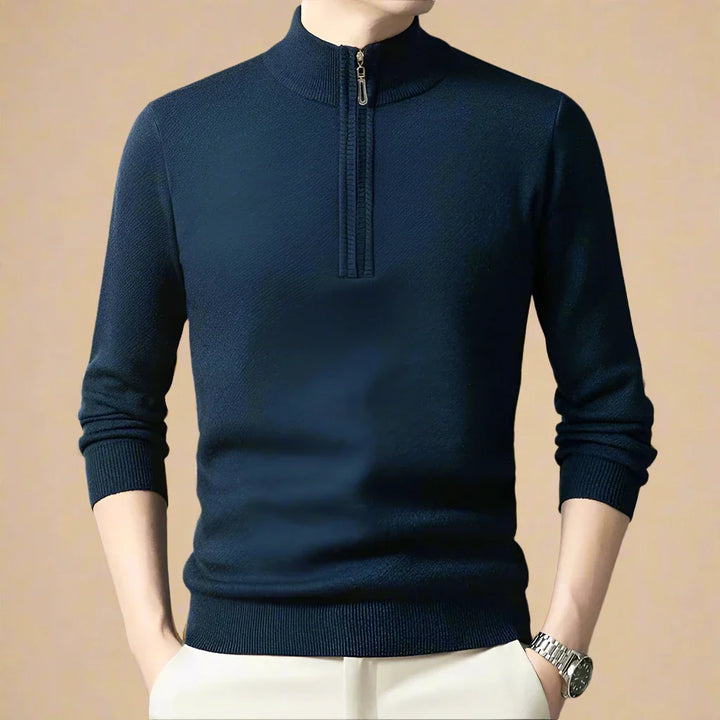 Troyer für den Herbst - Premium Strick Pullover mit Reißverschluss für Herren