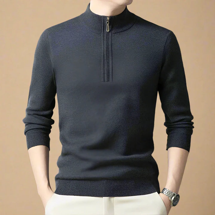 Troyer für den Herbst - Premium Strick Pullover mit Reißverschluss für Herren