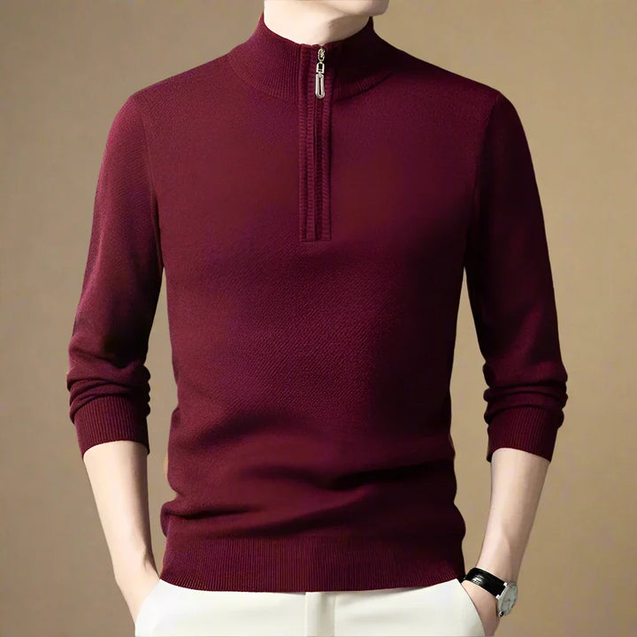 Troyer für den Herbst - Premium Strick Pullover mit Reißverschluss für Herren