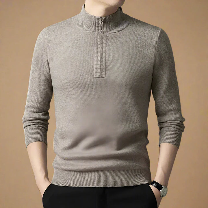 Troyer für den Herbst - Premium Strick Pullover mit Reißverschluss für Herren