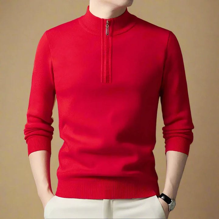 Troyer für den Herbst - Premium Strick Pullover mit Reißverschluss für Herren