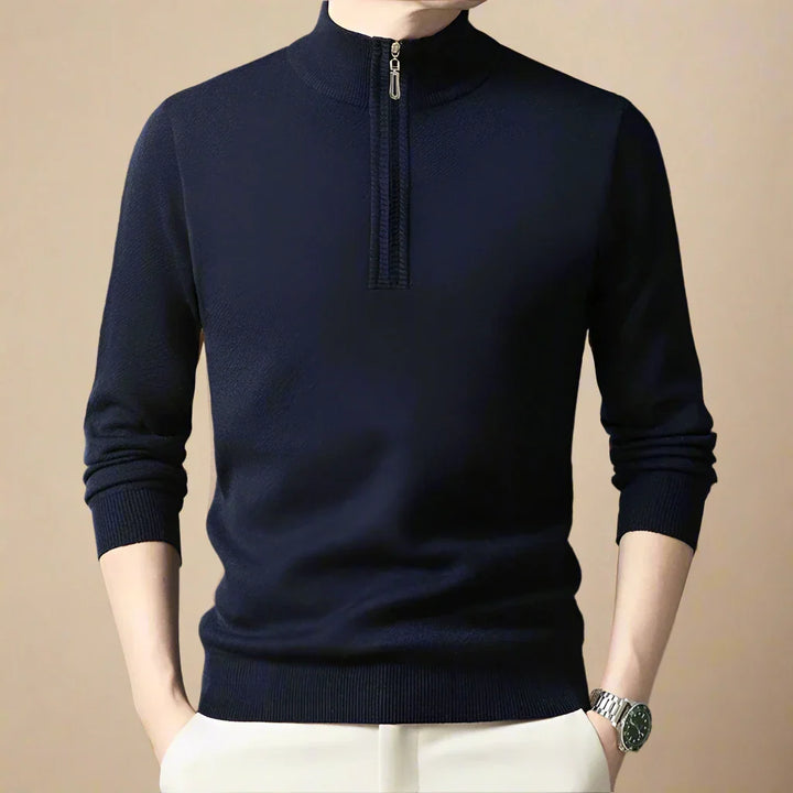 Troyer für den Herbst - Premium Strick Pullover mit Reißverschluss für Herren