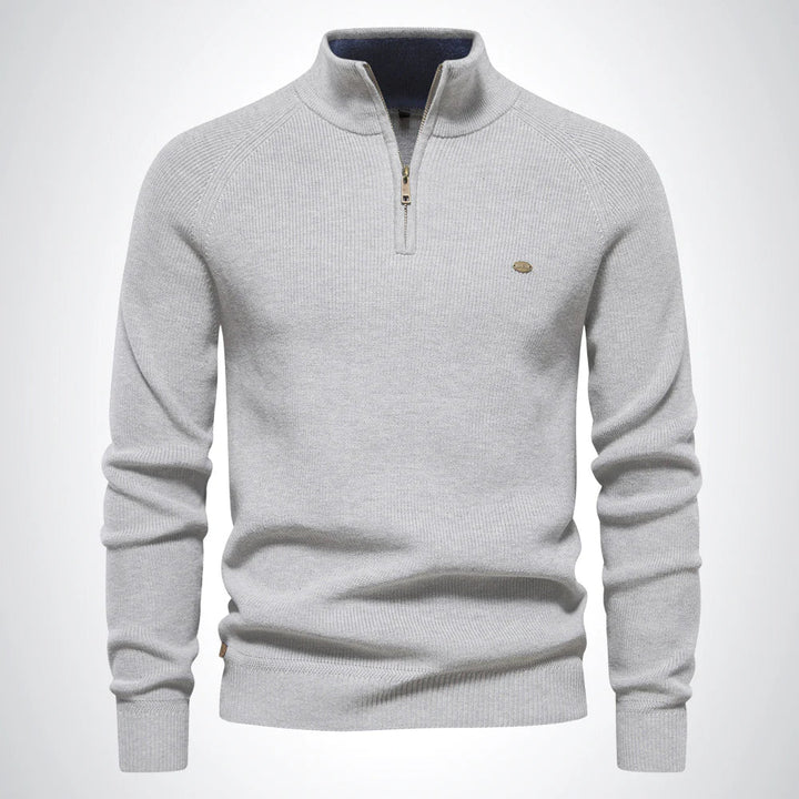Troyer für den Herbst - Baumwoll-Pullover mit Halb Zip für Herren