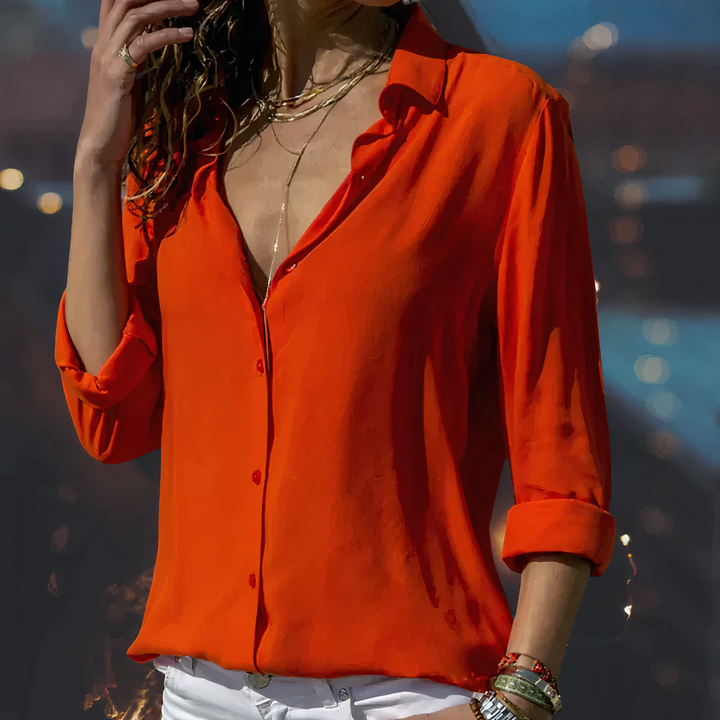 Hemdbluse für Damen  - Leichte Sommer Bluse für stilvolle Business Looks