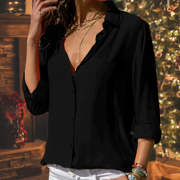 Hemdbluse für Damen  - Leichte Sommer Bluse für stilvolle Business Looks