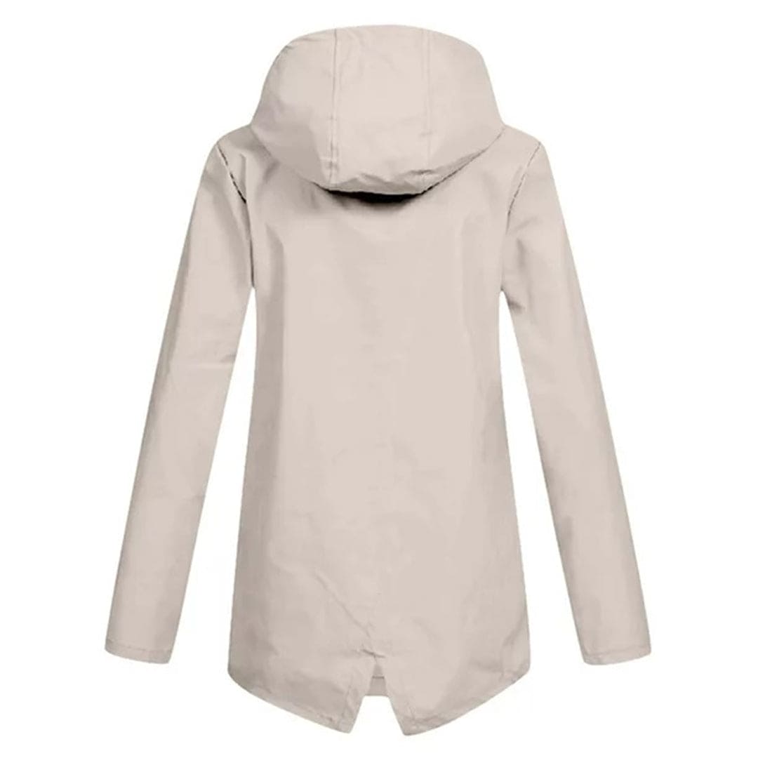 Regenjacke für den Herbst - Wasserdichte Lange Windbreaker mit Kapuze für Damen