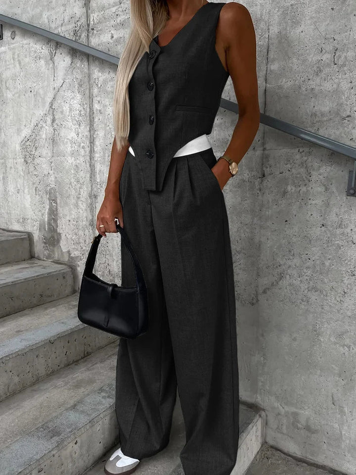 Hosenanzug für Damen – Eleganter Sommer-Zweiteiler mit Palazzo hose