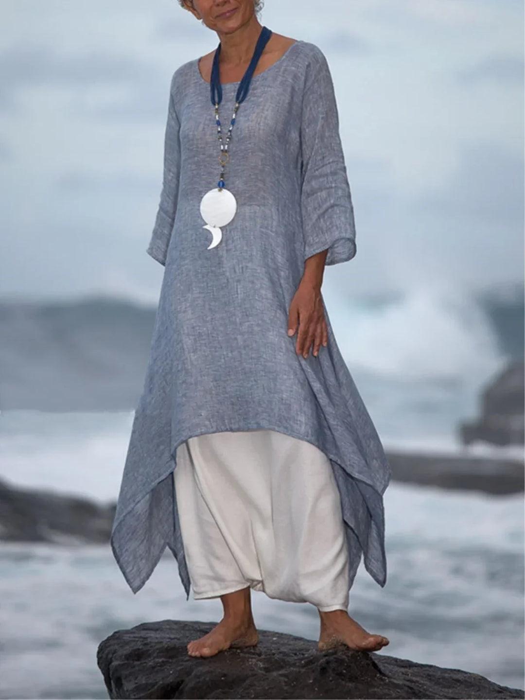 Esme Elegantes Zwei-Teiler Set | Sommerliches modernes Boho-Stil Ensemble mit weiten Hosen und Tunika