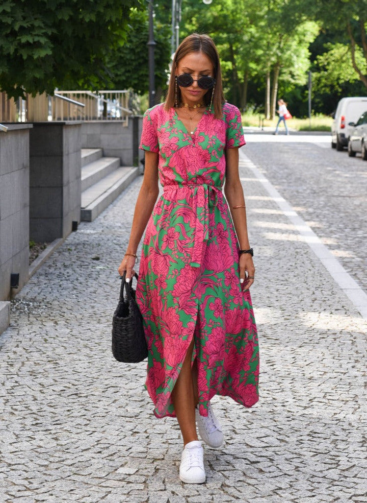 Sommerkleid für Damen - Luftiges geblümtes Maxikleid