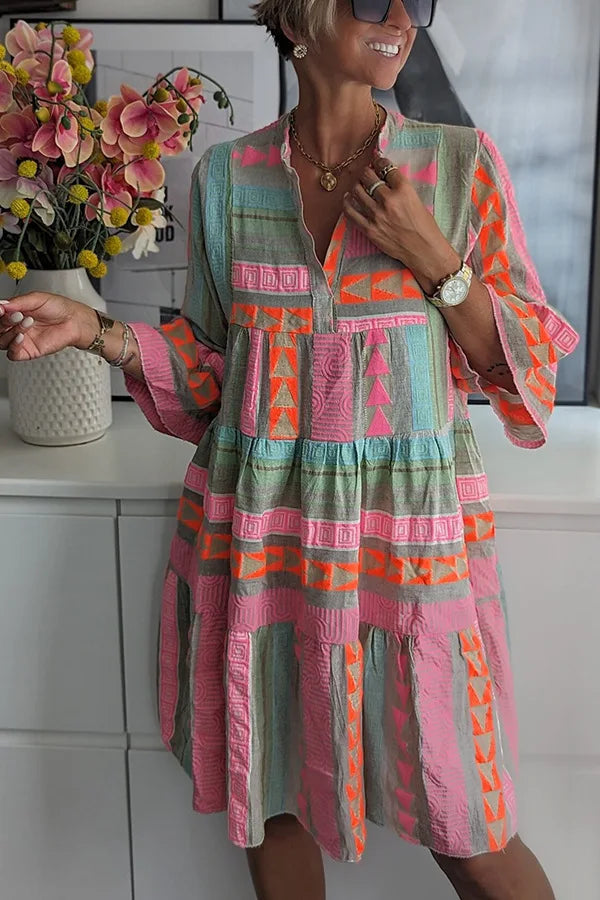 Tunika-Kleid für Damen - Festliches Sommerkleid mit Print