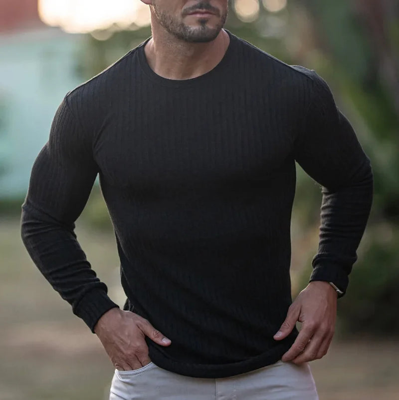 Liam Slim Fit Pullover | Eng anliegender Strickpullover mit Zopfmuster für Herren