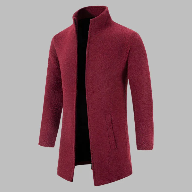 David Fleece Pullover | Bequemer langer Fleecepullover mit Reißverschluss für Herren