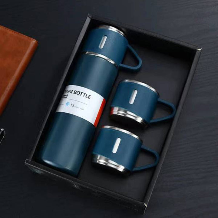 Thermoskanne Edelstahl 500ml 12h warm - Isolierflasche mit Becher Herbst Winter heiße Getränke