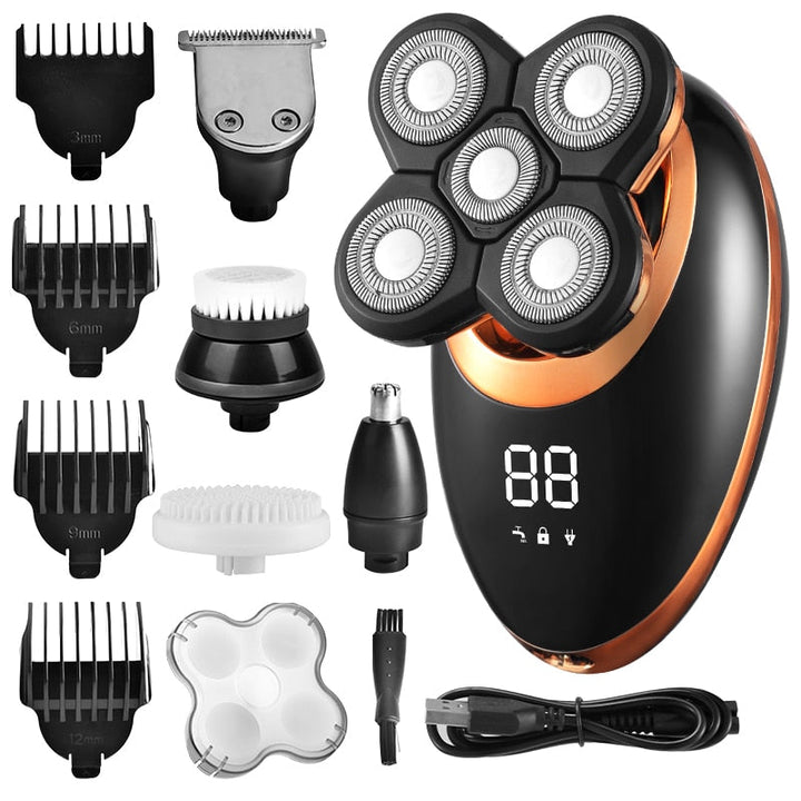 Pro Shaver V2 - Rasierer elektrisch wasserdicht kabellos - Herren Trimmer 4D Bartschneider Glatze Körper Dusche