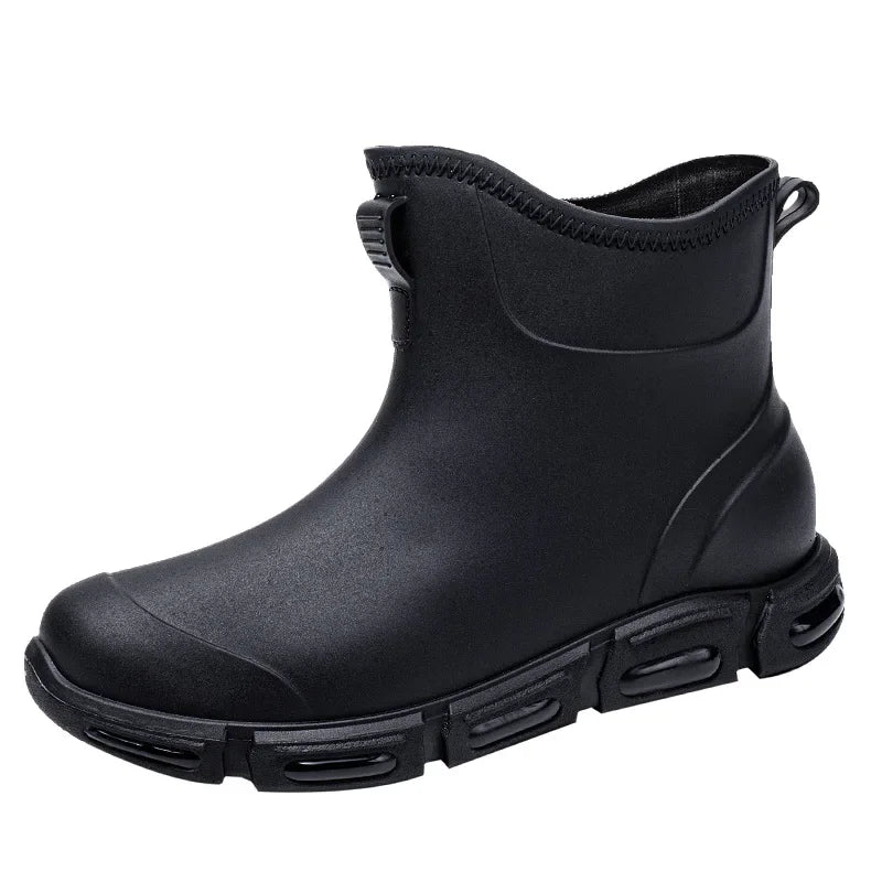 Regenstiefel für den Herbst - Hohe Wasserdichte PVC Gummistiefel mit rutschfester Sohle für Herren