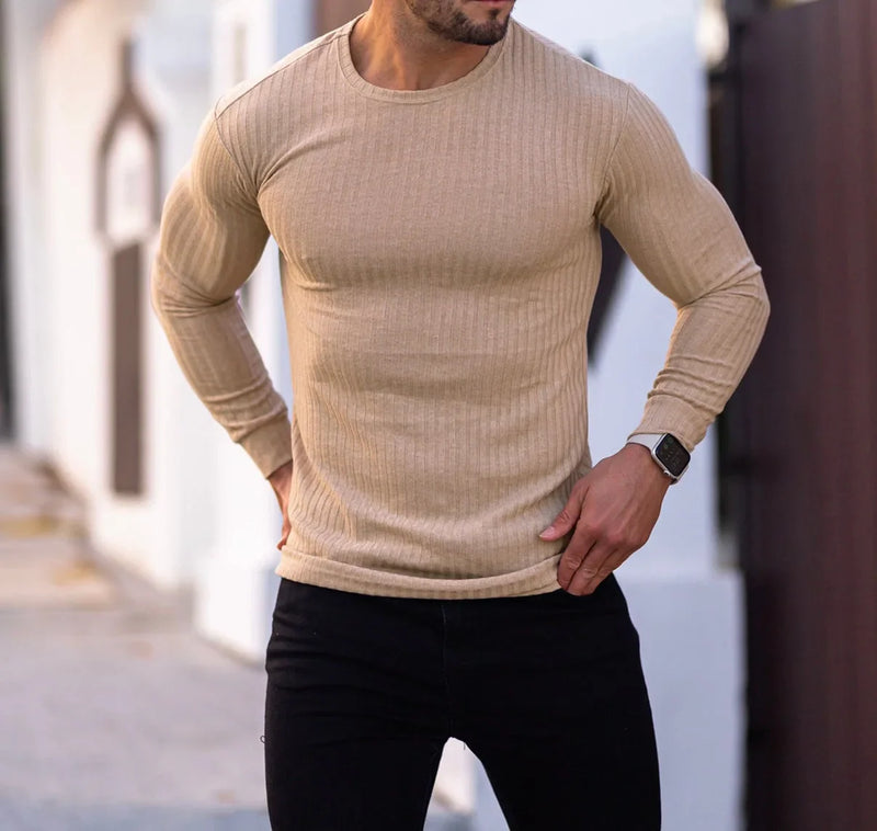 Liam Slim Fit Pullover | Eng anliegender Strickpullover mit Zopfmuster für Herren