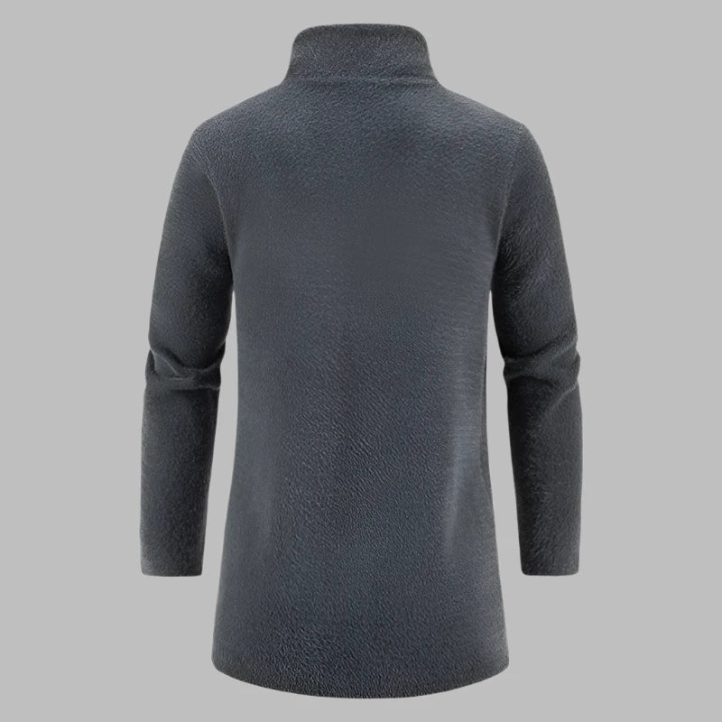 David Fleece Pullover | Bequemer langer Fleecepullover mit Reißverschluss für Herren