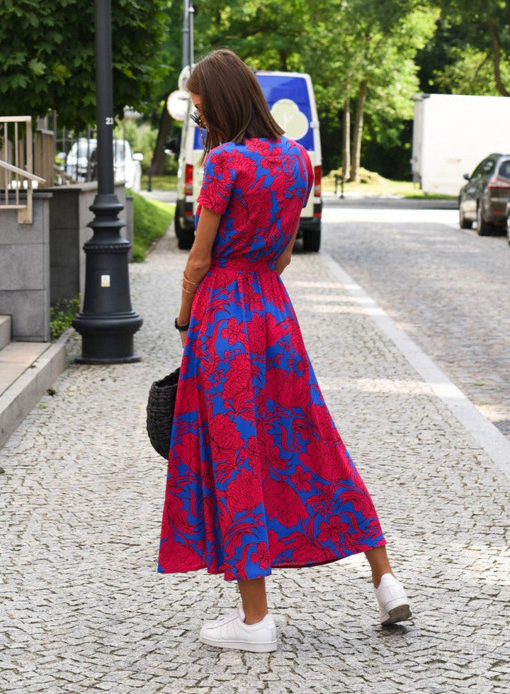 Sommerkleid für Damen - Luftiges geblümtes Maxikleid