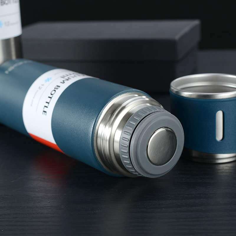 Thermoskanne Edelstahl 500ml 12h warm - Isolierflasche mit Becher Herbst Winter heiße Getränke