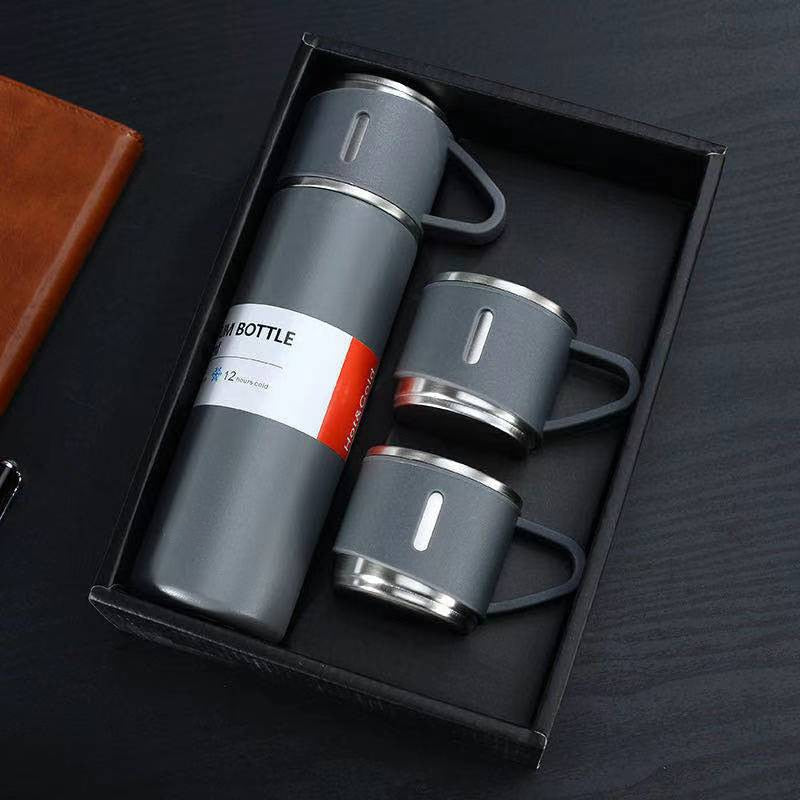 Thermoskanne Edelstahl 500ml 12h warm - Isolierflasche mit Becher Herbst Winter heiße Getränke