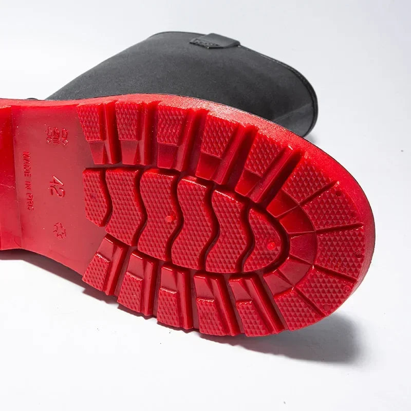 Regenstiefel für den Herbst - Halbhohe Bequeme Wasserdichte PVC Gummistiefel mit rutschfester Sohle für Herren